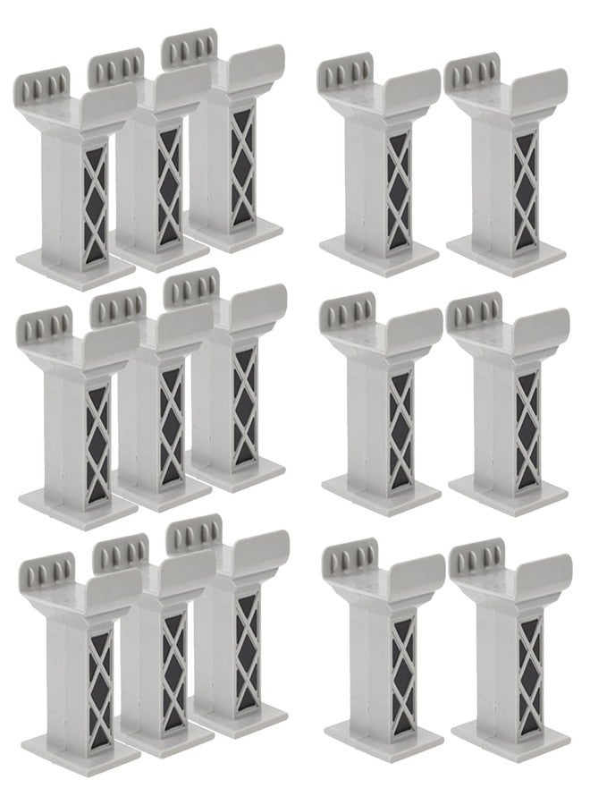 Toddmomy 15pcs Train Bridge Plastic Pier Railway Accessories Track Support Replacement Parts Multi Levels Risers High Level Blocks for Kids Toy Wooden Train Table Supplies - Image 1